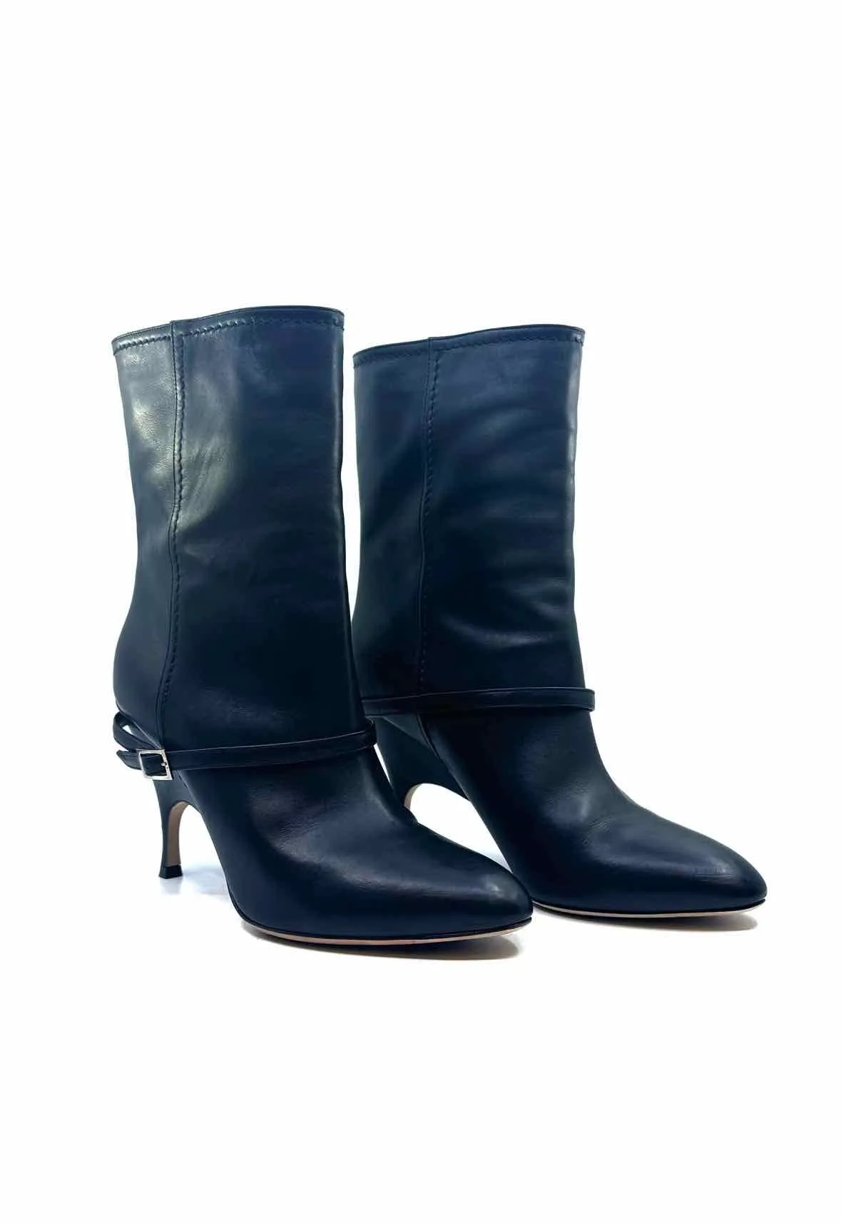 ALCHIMIA DI BALLIN Size 10.5 Black Leather Ankle Boot