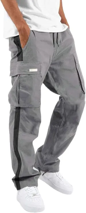 Cargo Pants for Men Big and Tall Elastic Waist Jogger Sports Pants Drawstring Sports Trousers Joggers for Men Sports