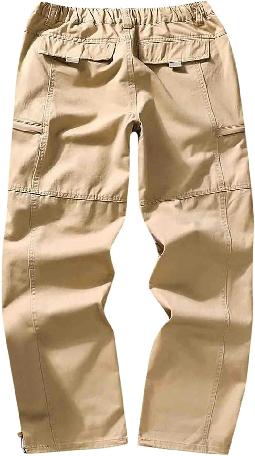 Cargo Pants for Men Relaxed Fit Sweatpants Slim Fit Workout Training Thigh Mesh Gym Jogger Pants with Zipper Pockets