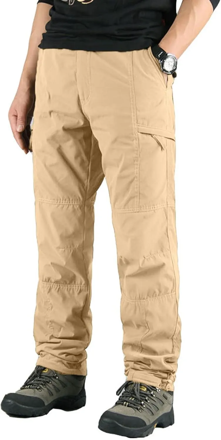 Cargo Pants for Men Relaxed Fit Sweatpants Slim Fit Workout Training Thigh Mesh Gym Jogger Pants with Zipper Pockets