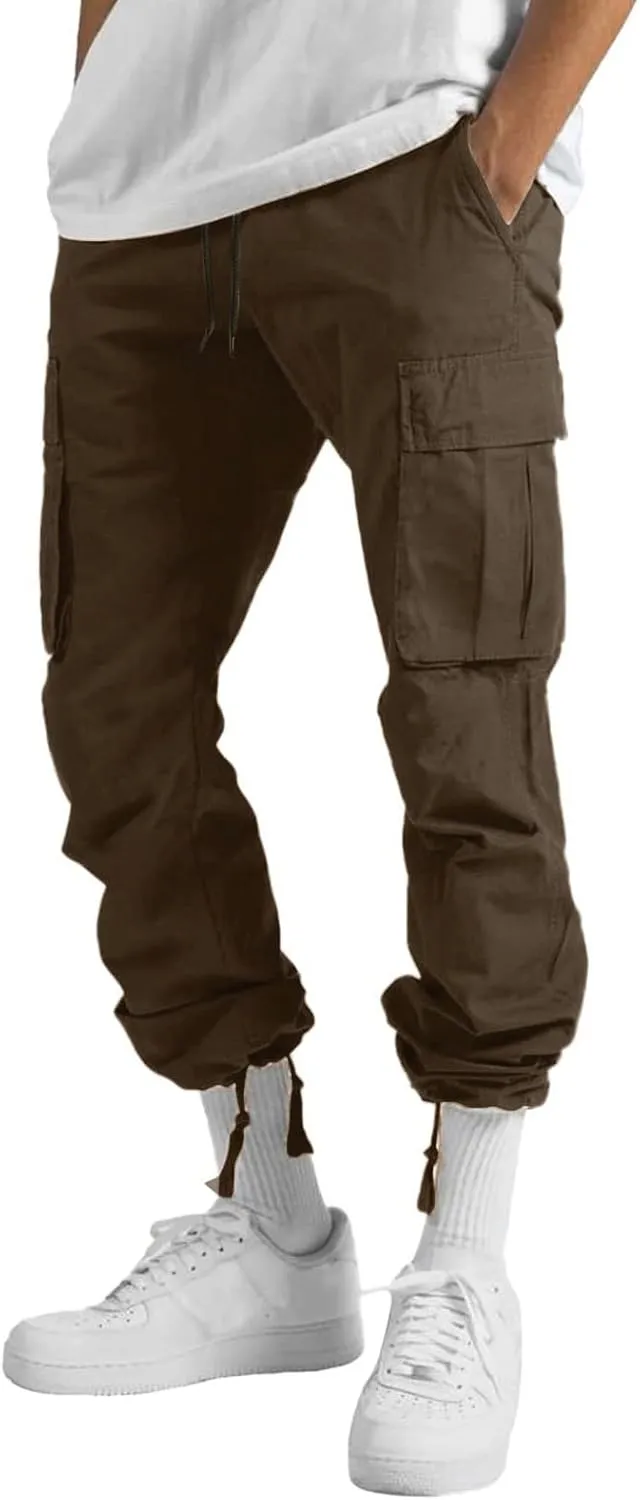 Cargo Sweatpants for Men Mens Lounge Pants with Pockets Men's Joggers Sweatpants Gym Training Workout Pants Slim Fit