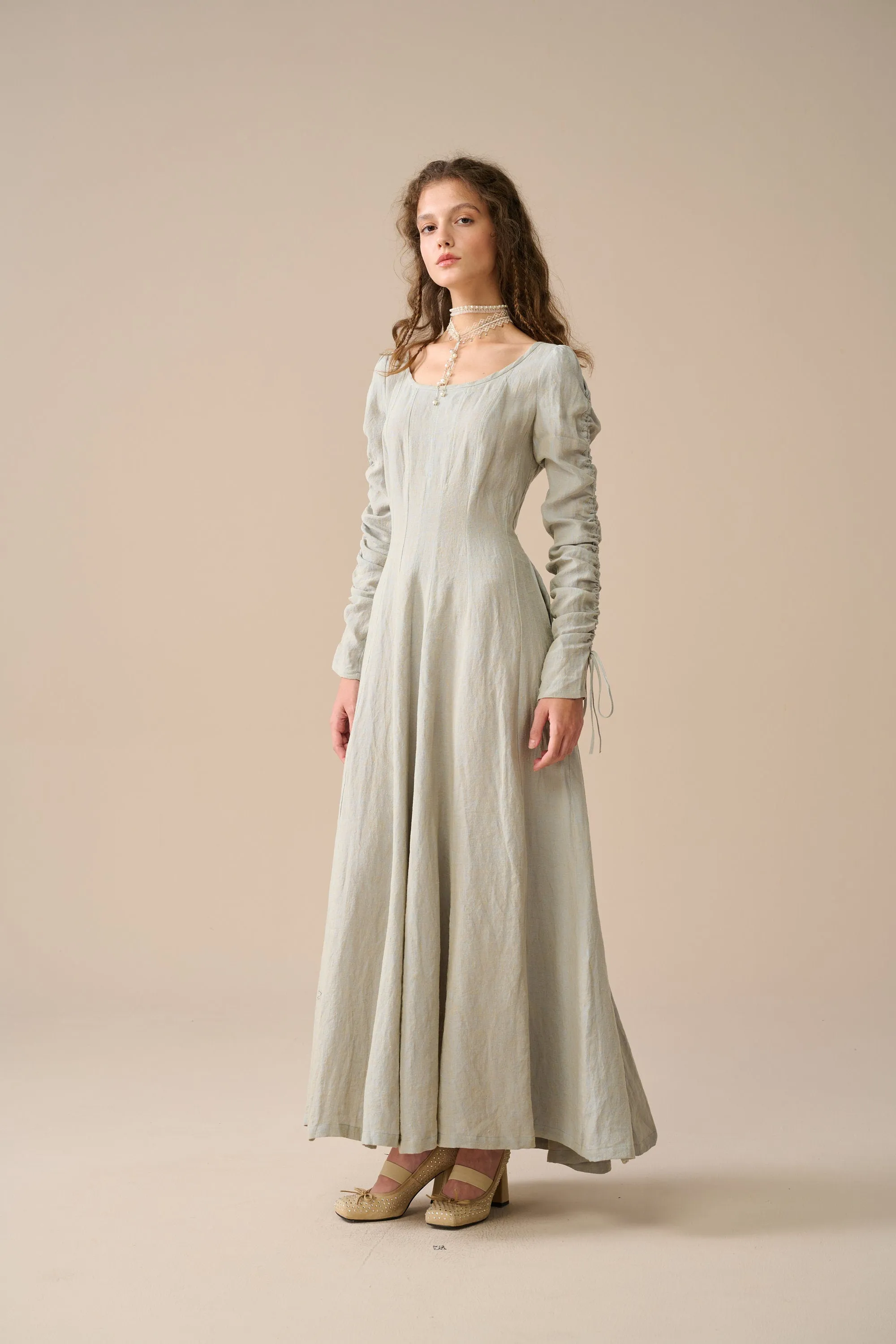 Crystal 17 | vicotian maxi linen dress