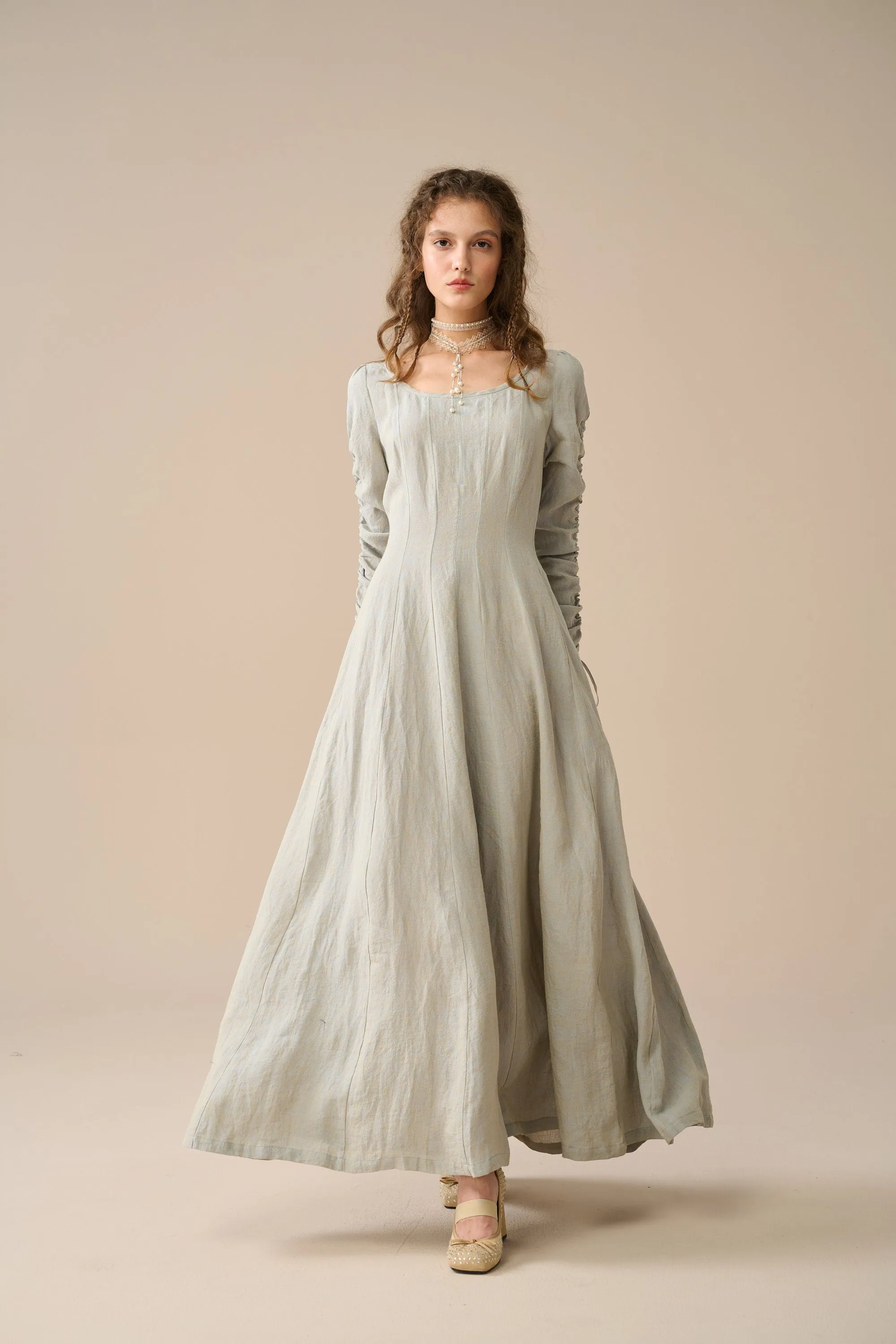 Crystal 17 | vicotian maxi linen dress