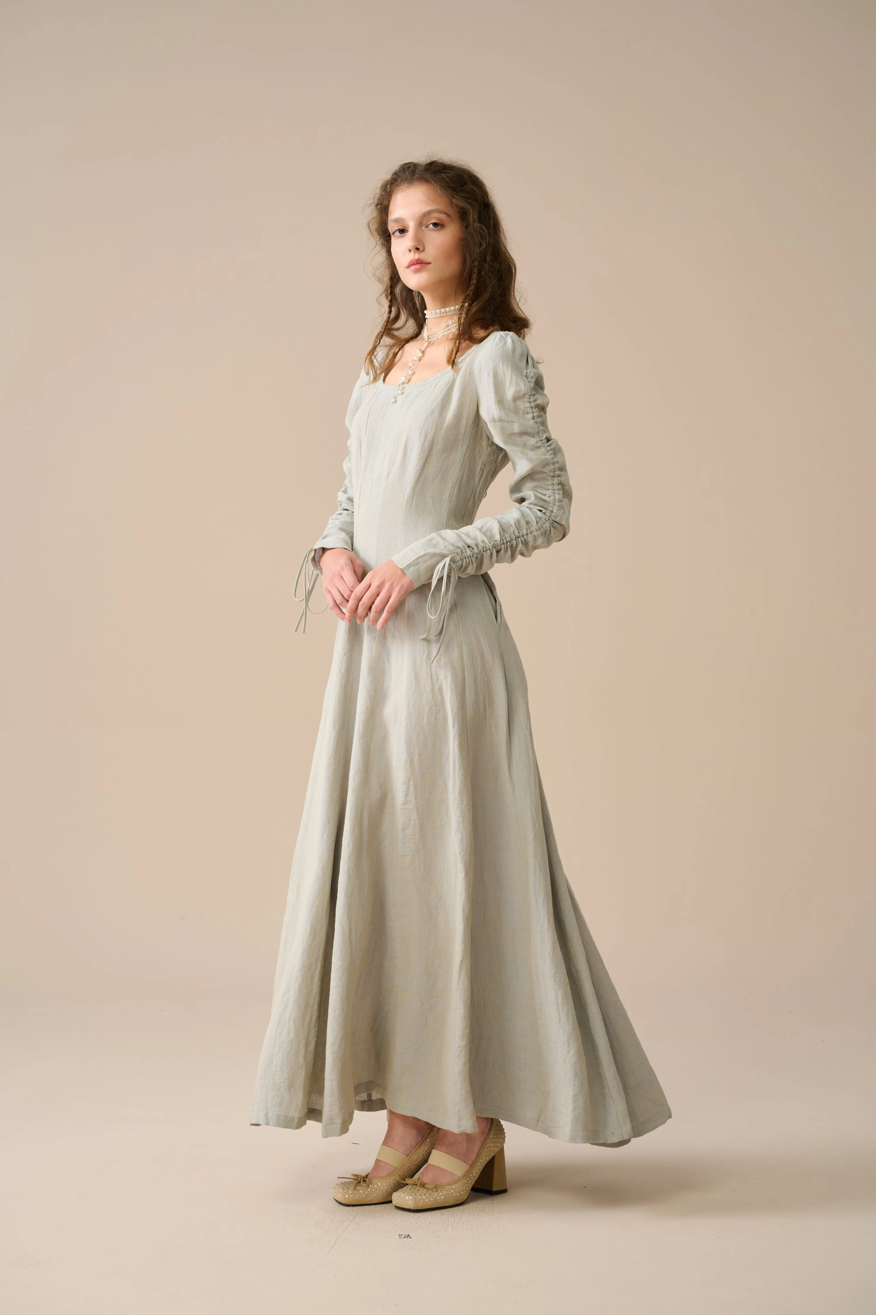 Crystal 17 | vicotian maxi linen dress