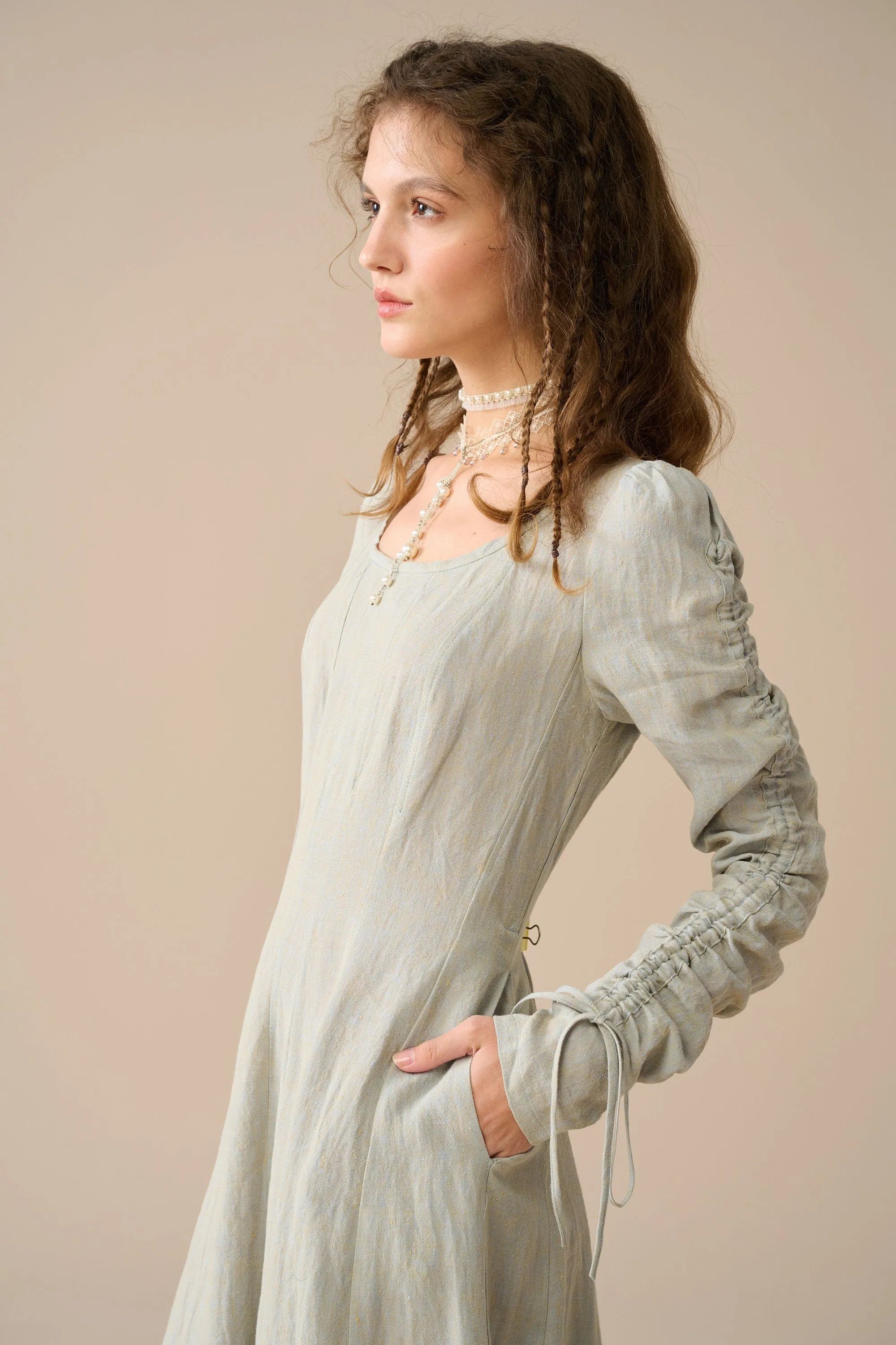 Crystal 17 | vicotian maxi linen dress