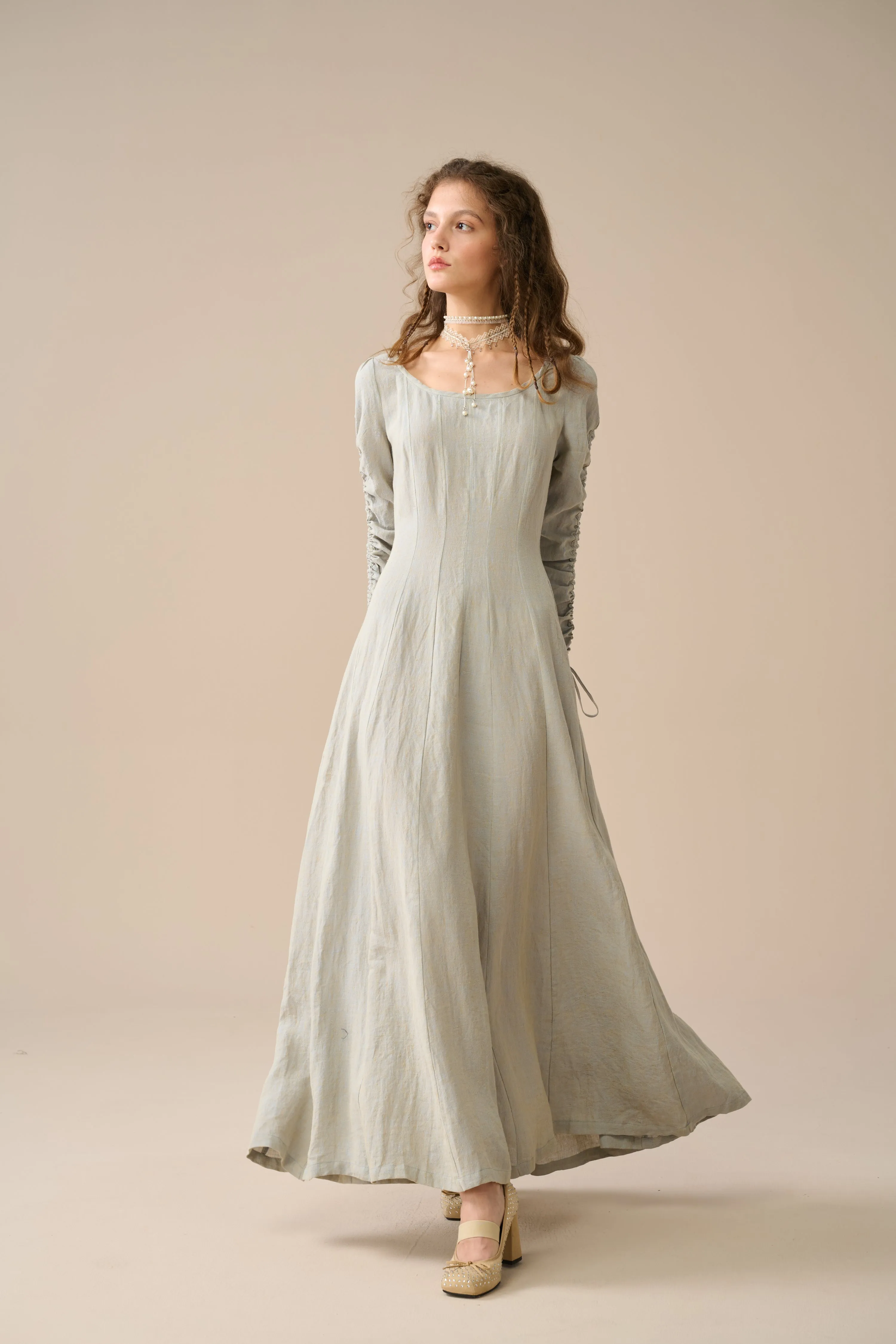 Crystal 17 | vicotian maxi linen dress