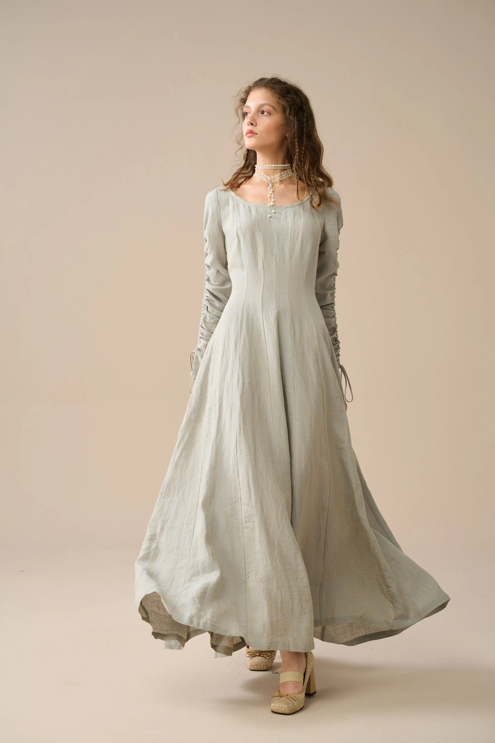 Crystal 17 | vicotian maxi linen dress