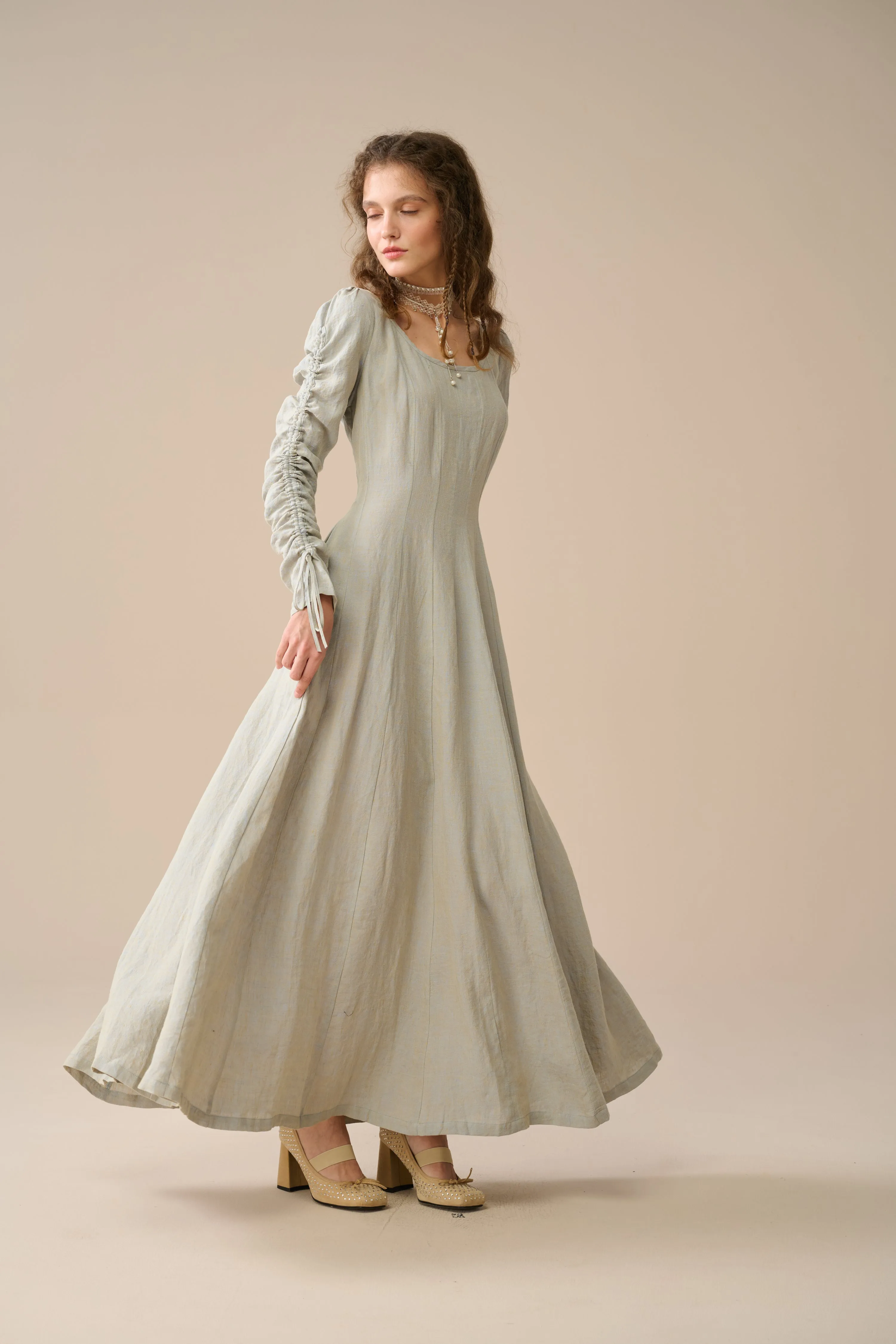 Crystal 17 | vicotian maxi linen dress