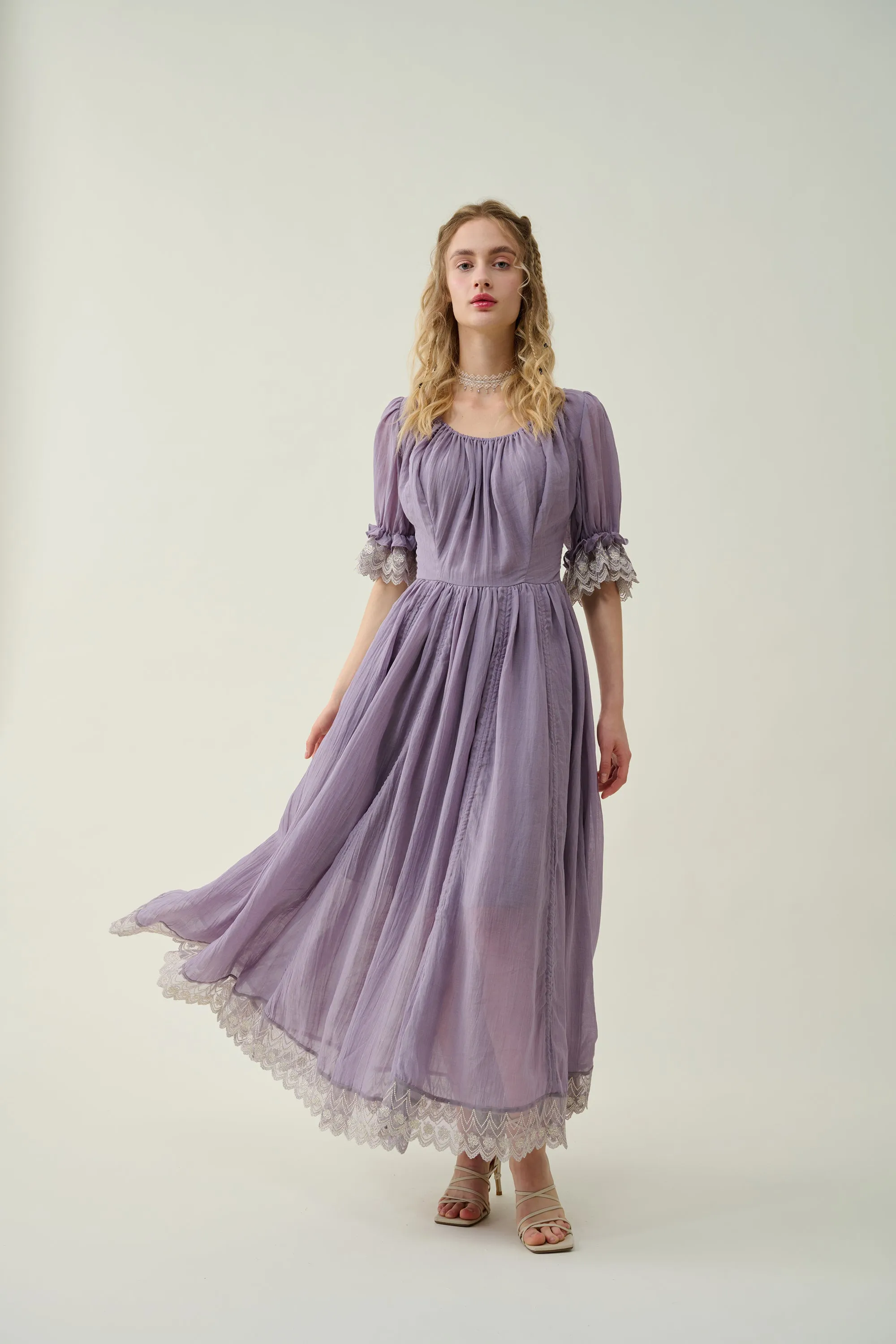 Elowen 27 | Lace Linen dress gown ( 2 way to wear )