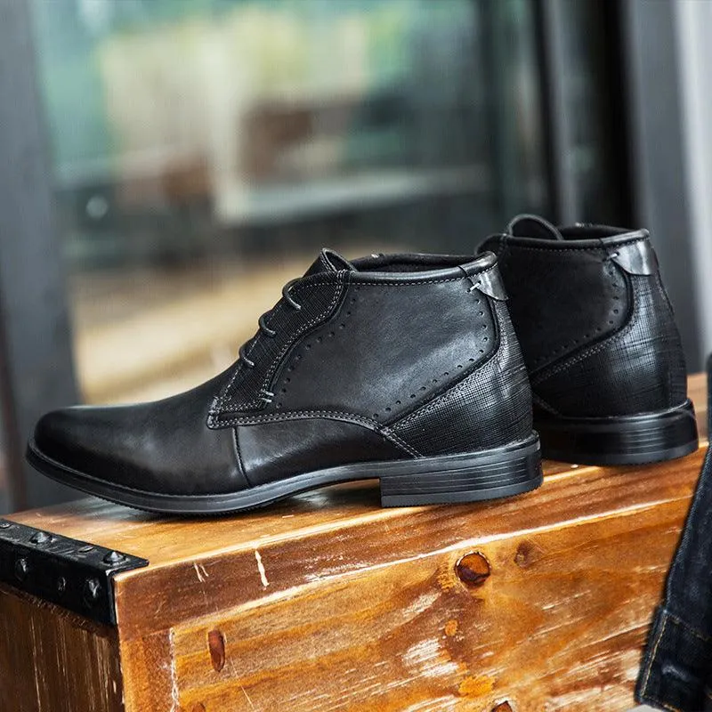 High-top Shoes British Gentleman First Layer Cowhide Men's Boots