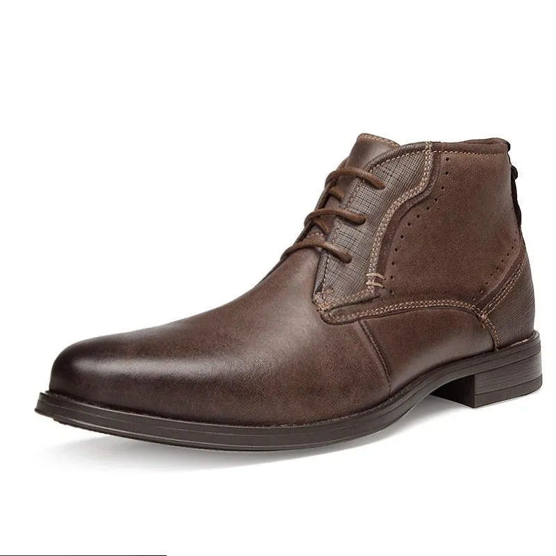 High-top Shoes British Gentleman First Layer Cowhide Men's Boots