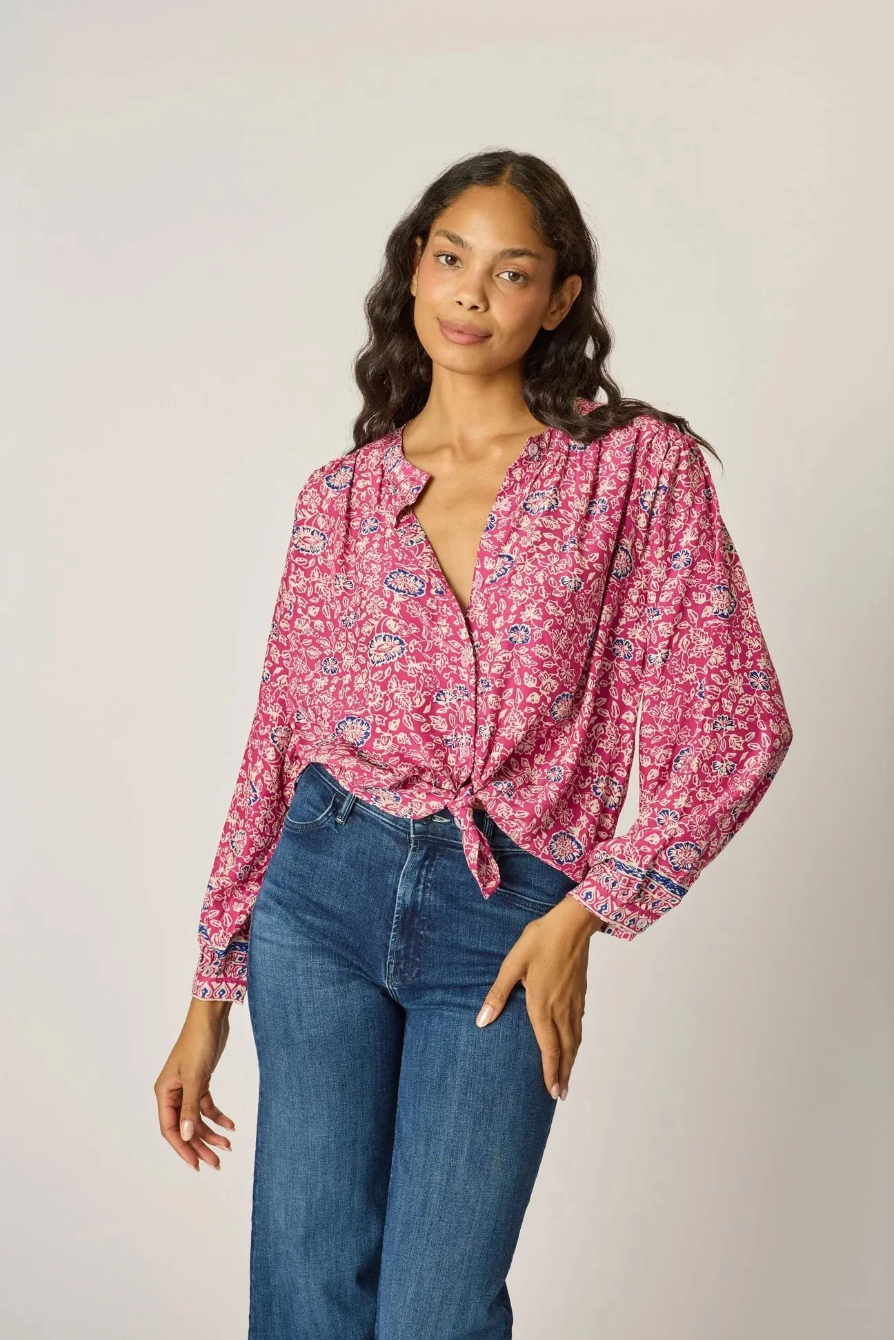 Natalie Martin Long Sleeve Shirt in Pink Lavender