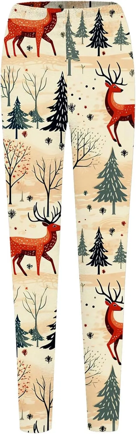 Plus Size Leggings Length Fashion Soft Daily Vacation Deep Green Gray Green All Seasons Warm Leggings for Women