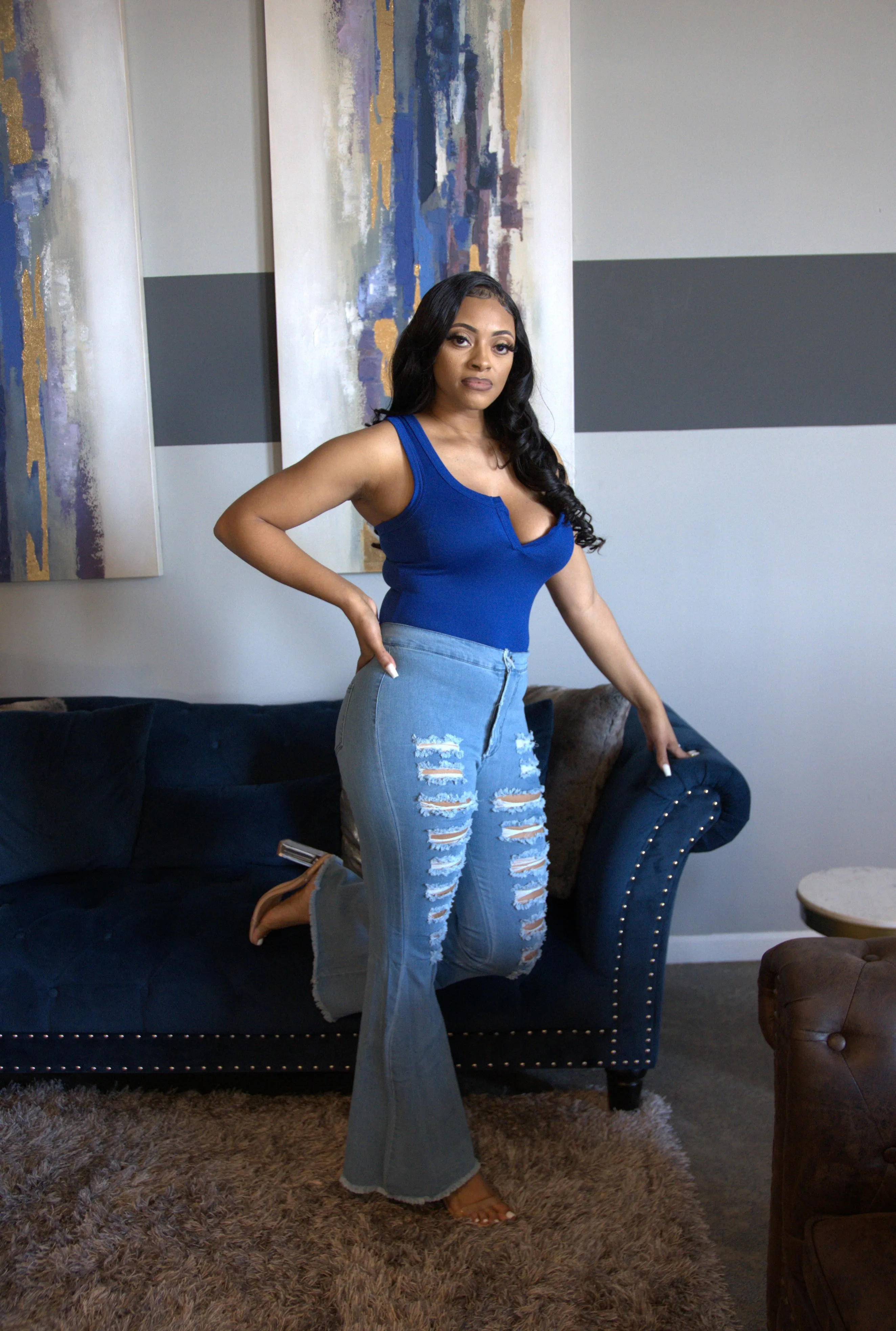 Ripped Light Denim