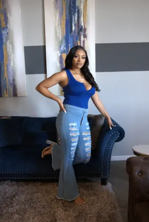 Ripped Light Denim