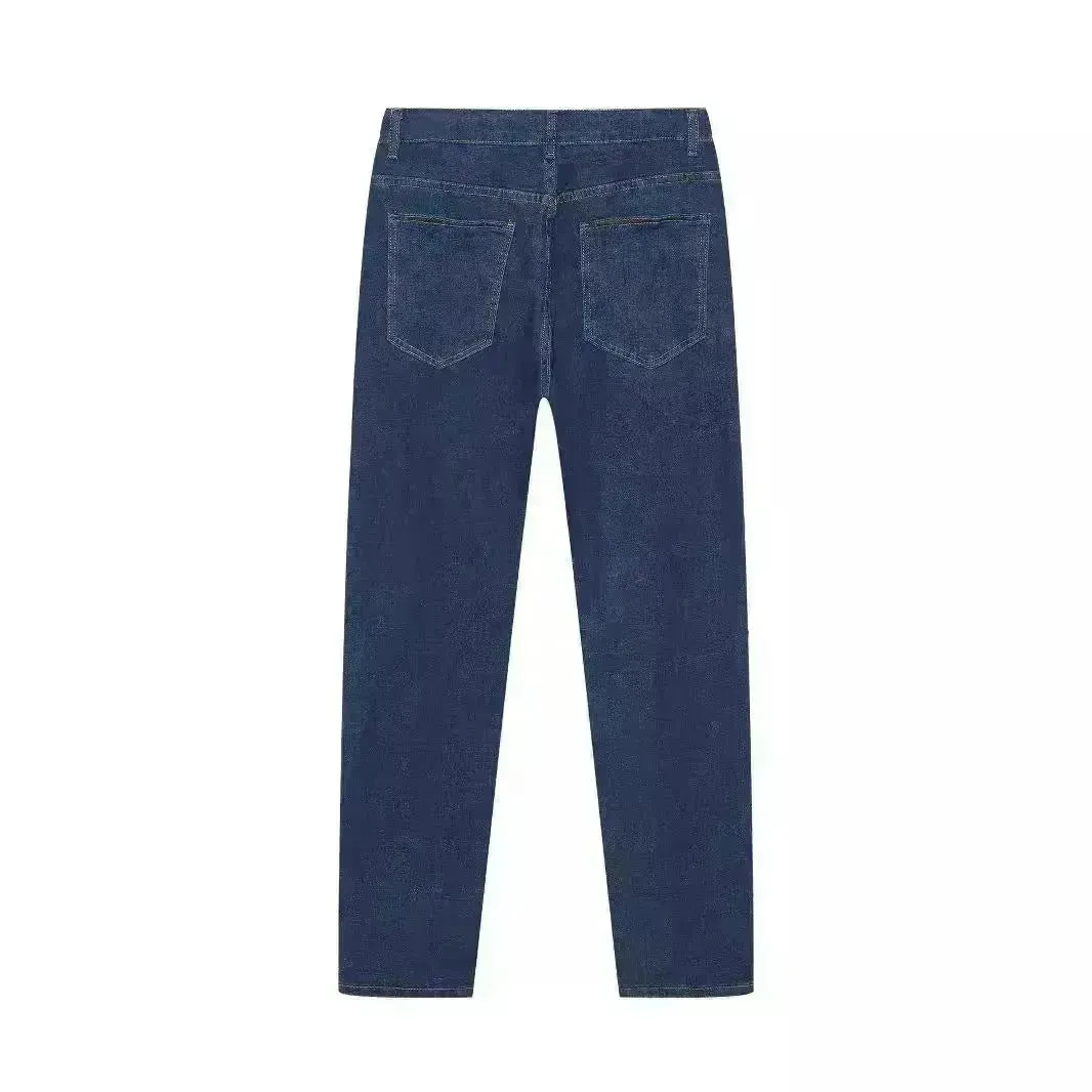 Stretch Denim Men's Pants Skinny Mid Waist jeans men work jeans for men Slim fit Denim pant for men skinny stretchy Denim jeans pant