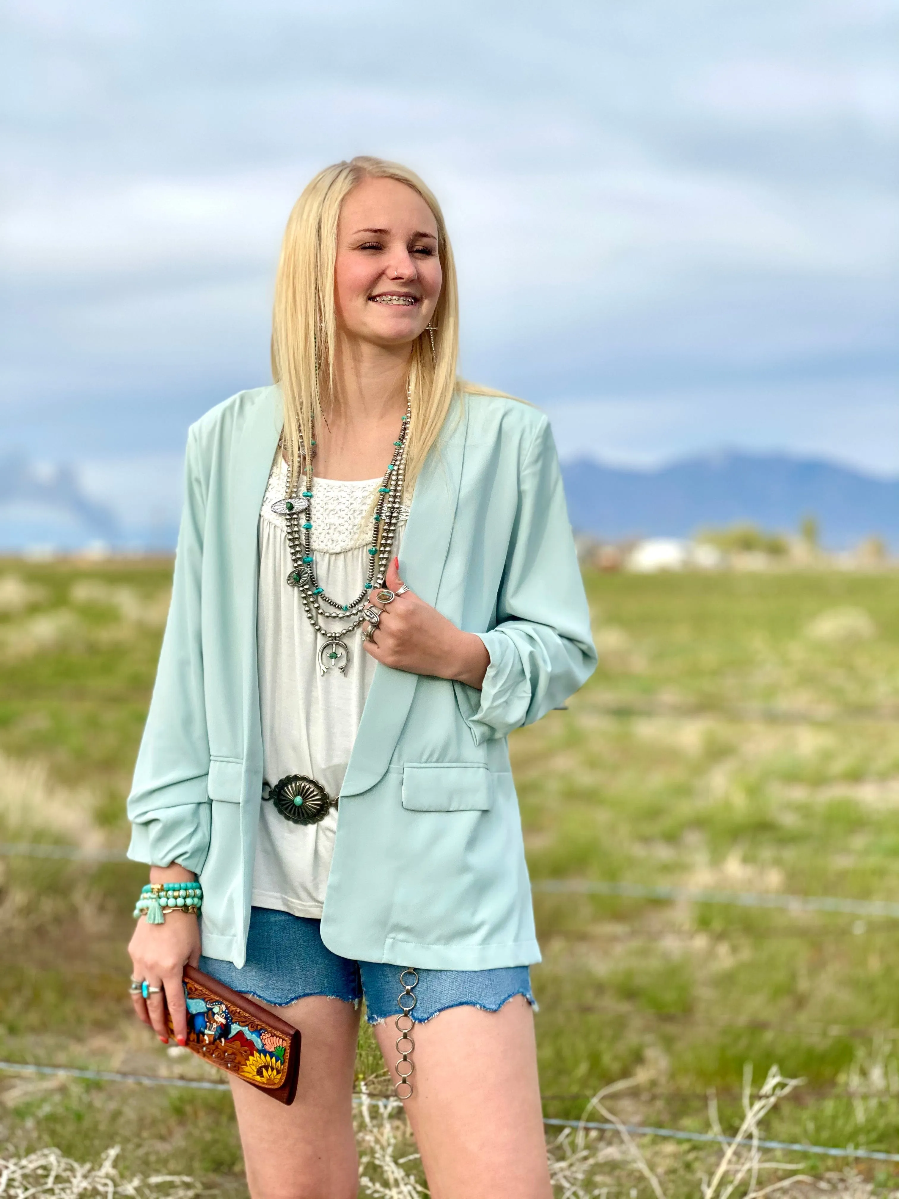 The Pecos Must Have Mint Blazer