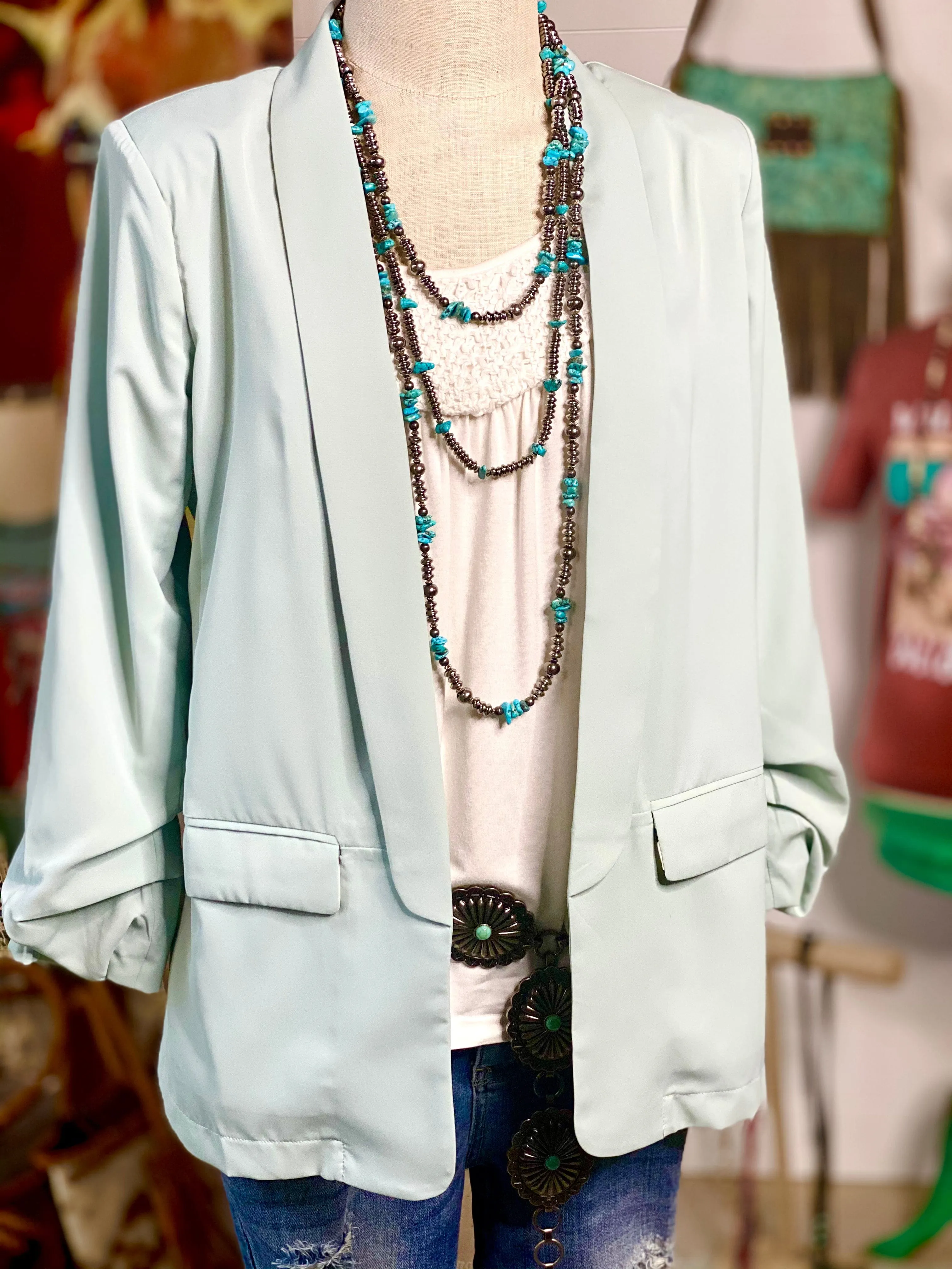 The Pecos Must Have Mint Blazer