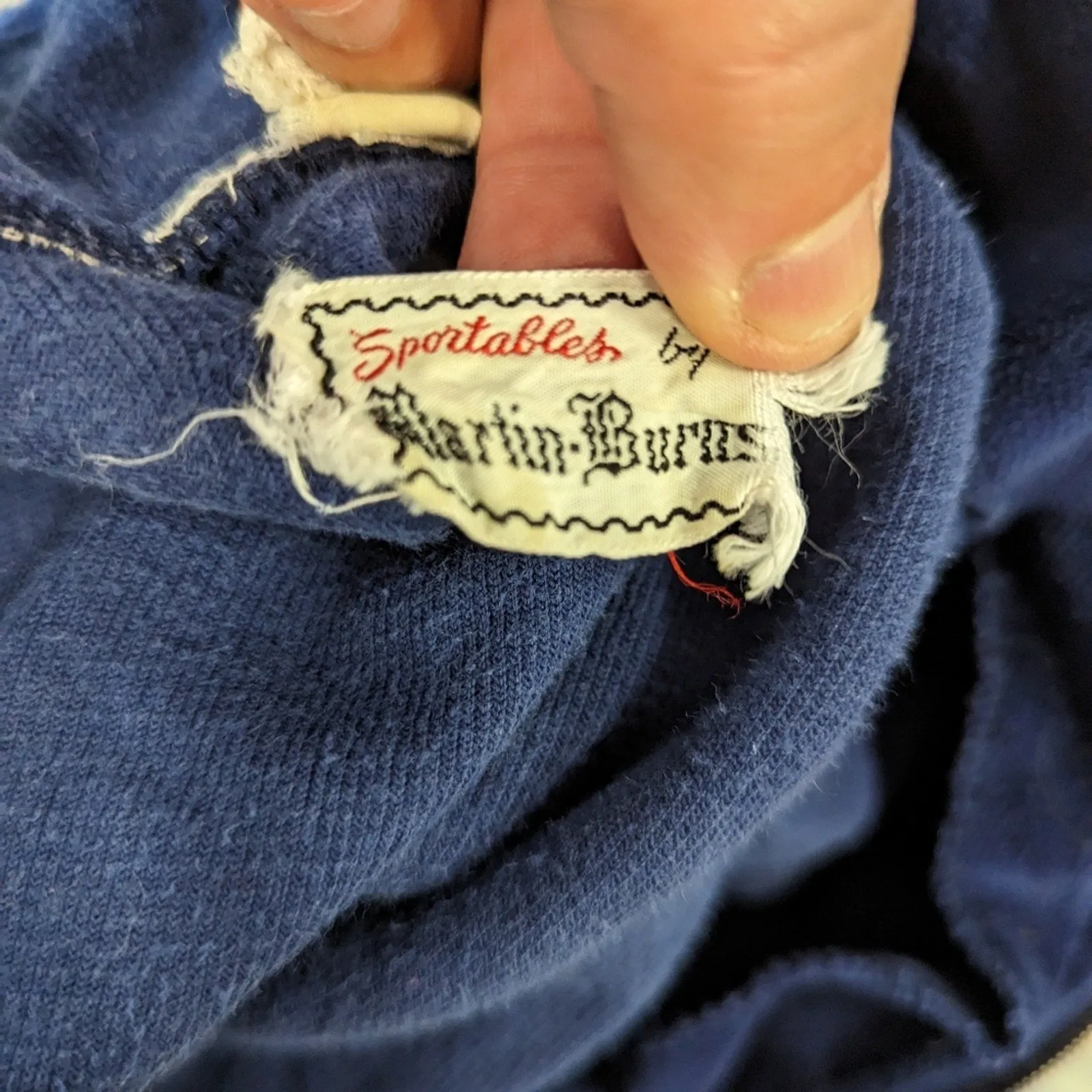 Vintage 70's Velour Blue Nabholz  Sportables by Martin Burns Top - Large