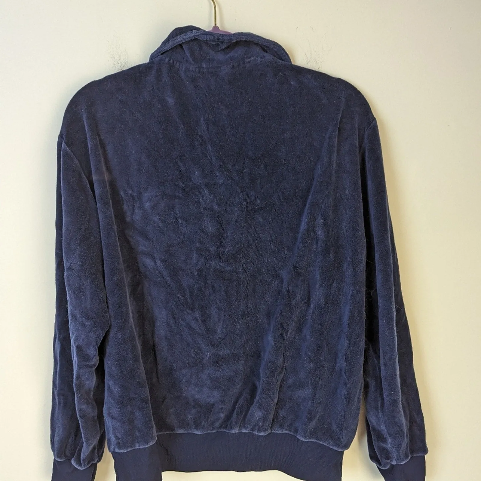 Vintage 70's Velour Blue Nabholz  Sportables by Martin Burns Top - Large